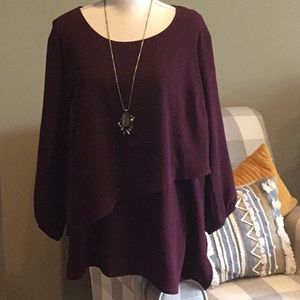 Apt 9 Asymmetrical Top w| 3/4 Sleeves